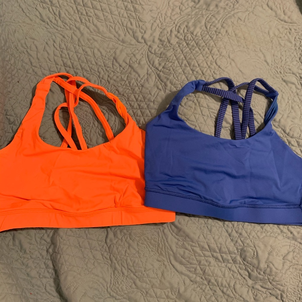 Lululemon energy bras. Orange sz10 blue sz8